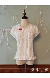 Twin Bears Sweet Strawberry Cake Short Sleeve Blouse(5th Pre-Order/3 Colours/Full Payment Without Shipping)